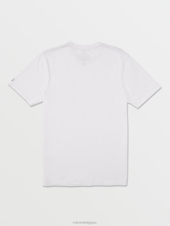 Hommes Volcom blanc t-shirt uni à poche à manches courtes ZJ48F110