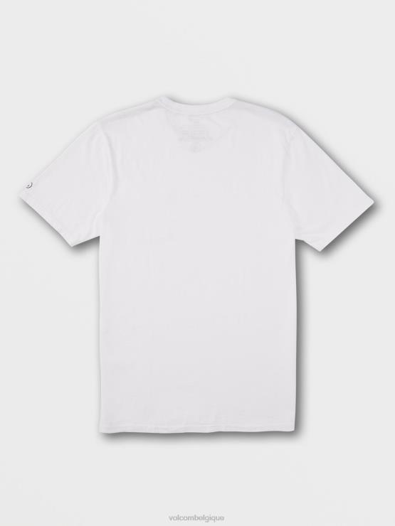 Hommes Volcom blanc t-shirt uni à poche à manches courtes ZJ48F110