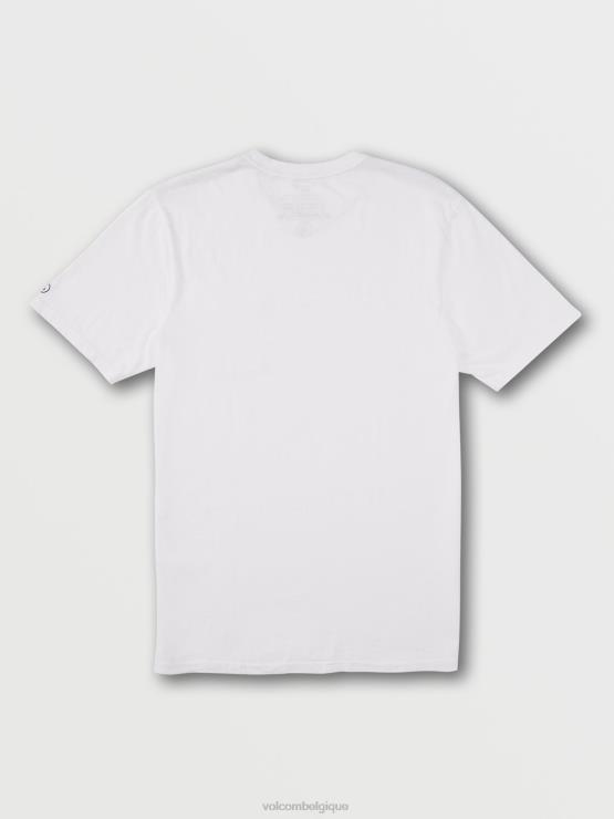 Hommes Volcom blanc t-shirt uni à poche à manches courtes ZJ48F123