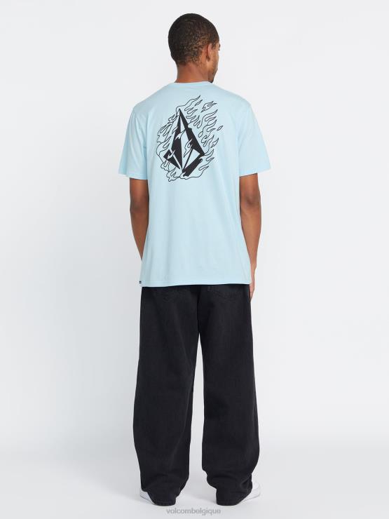 Hommes Volcom bleu brumeux t-shirt à manches courtes firefight ZJ48F46