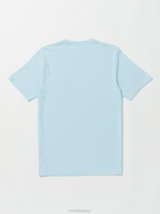 Hommes Volcom bleu brumeux t-shirt uni à poche à manches courtes ZJ48F13