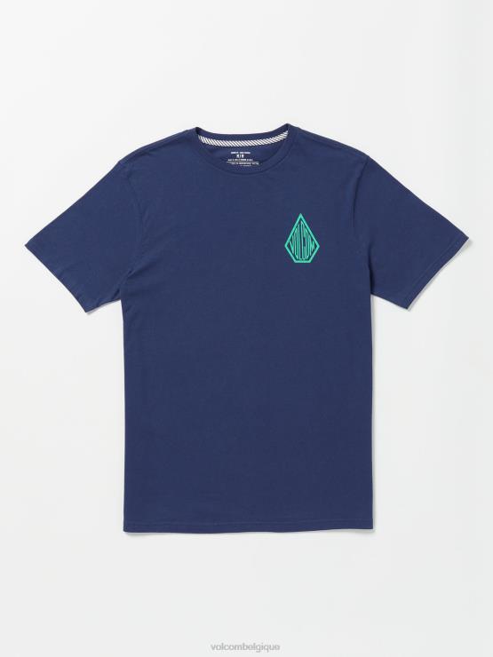 Hommes Volcom bleu immobilier t-shirt à manches courtes iron91 ZJ48F55