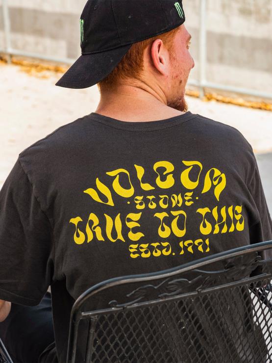 Hommes Volcom bleu vintage t-shirt manches courtes venise ZJ48F3