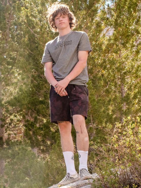 Hommes Volcom bruyère anthracite t-shirt à manches courtes euroslash tech ZJ48F78