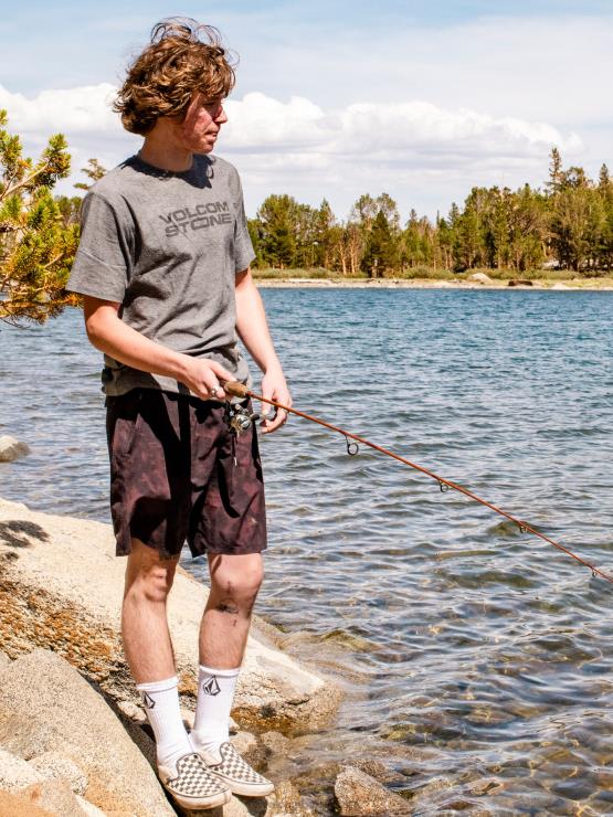 Hommes Volcom bruyère anthracite t-shirt à manches courtes euroslash tech ZJ48F78