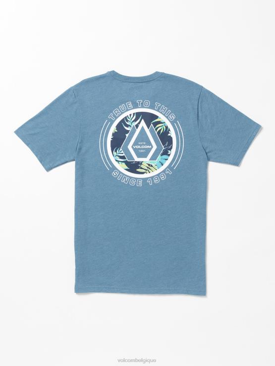 Hommes Volcom bruyère crête indigo t-shirt à manches courtes linkfill ZJ48F16