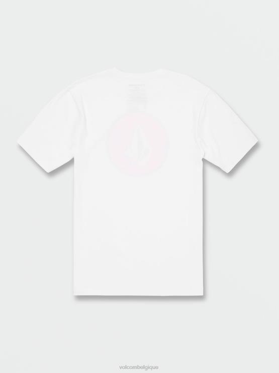 Hommes Volcom combo blanc t-shirt à manches courtes en pierre de cercle ZJ48F74