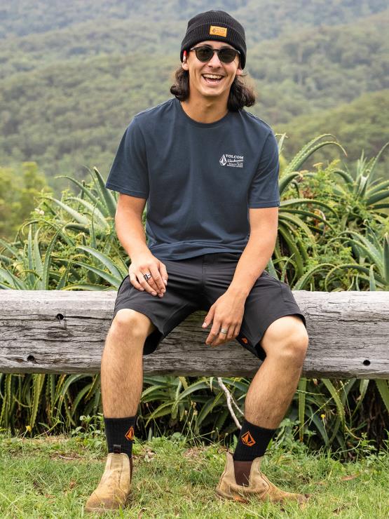 Hommes Volcom marine t-shirt de travail à manches courtes ZJ48F63