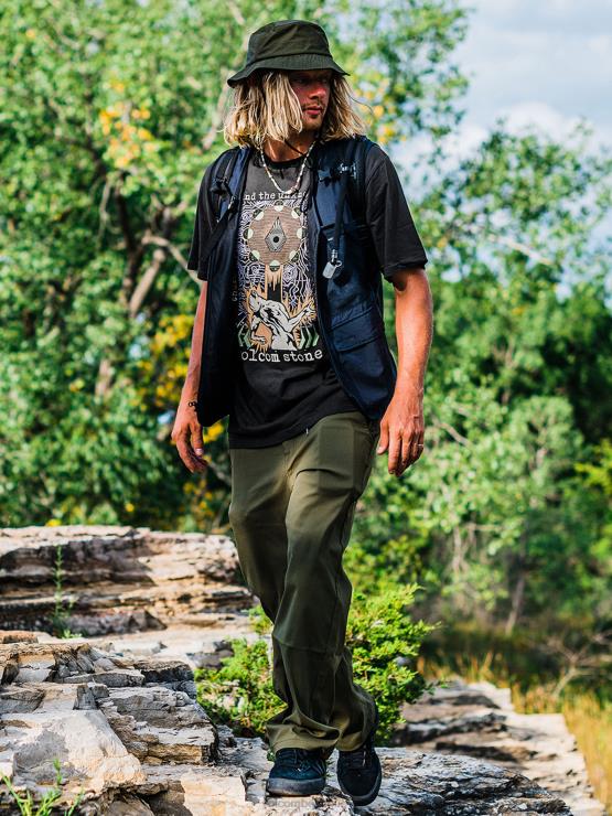 Hommes Volcom millésime noir skate vitals apparition t-shirt à manches courtes ZJ48F1