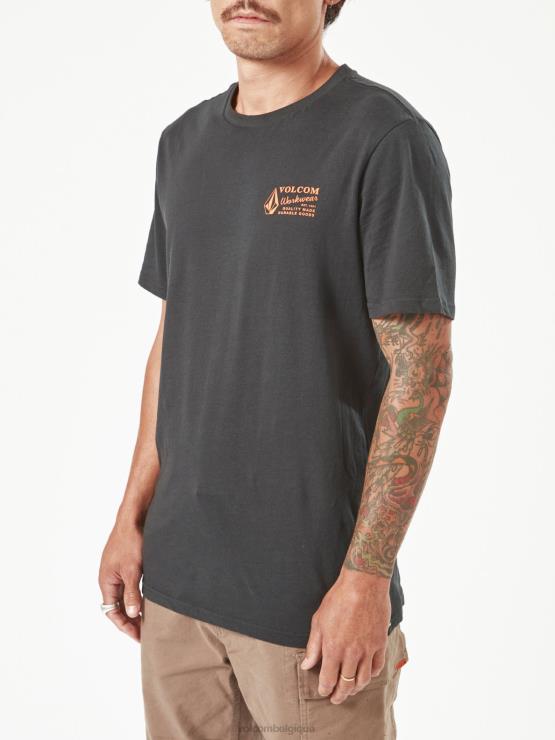 Hommes Volcom noir t-shirt de travail à manches courtes ZJ48F64