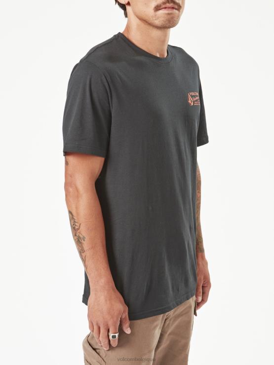 Hommes Volcom noir t-shirt de travail à manches courtes ZJ48F64