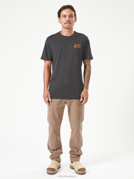 Hommes Volcom noir t-shirt de travail à manches courtes ZJ48F64
