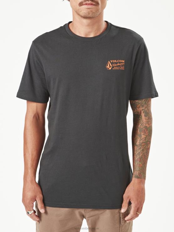 Hommes Volcom noir t-shirt de travail à manches courtes ZJ48F64
