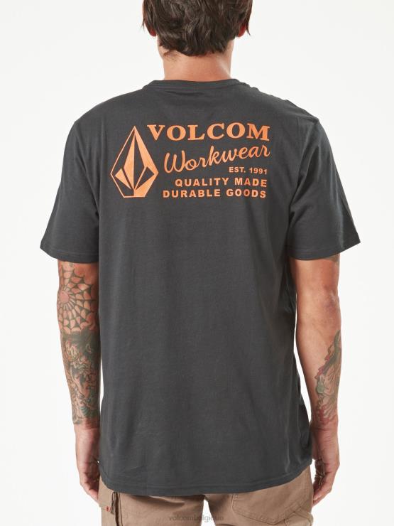 Hommes Volcom noir t-shirt de travail à manches courtes ZJ48F64