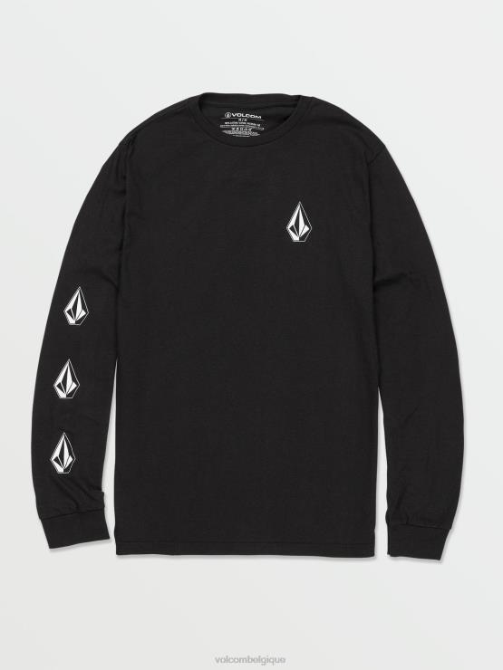 Hommes Volcom noir t-shirt iconique à manches longues ZJ48F75
