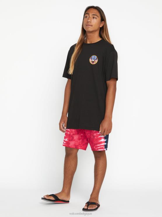 Hommes Volcom noir t-shirt à manches courtes Freedom Eagle ZJ48F84