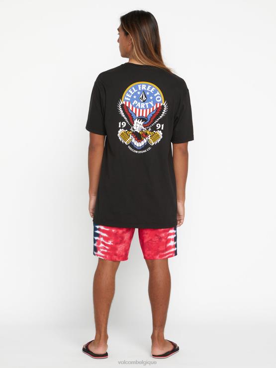 Hommes Volcom noir t-shirt à manches courtes Freedom Eagle ZJ48F84