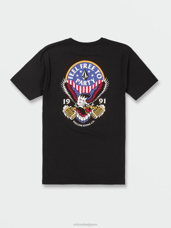 Hommes Volcom noir t-shirt à manches courtes Freedom Eagle ZJ48F84