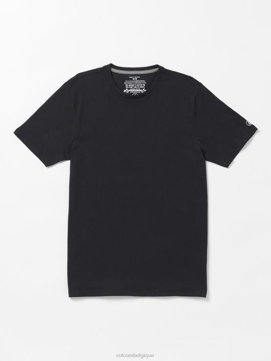 Hommes Volcom noir t-shirt uni à manches courtes ZJ48F12