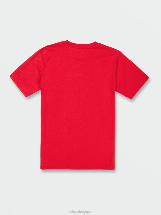 Hommes Volcom rouge t-shirt à manches courtes en pierre croustillante ZJ48F94