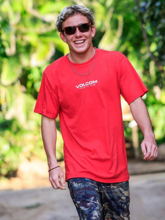 Hommes Volcom ruban rouge t-shirt à manches courtes neweuro ZJ48F8