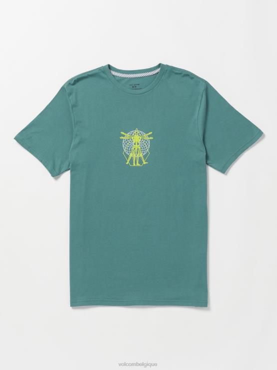 Hommes Volcom service bleu t-shirt à manches courtes utopique ZJ48F53