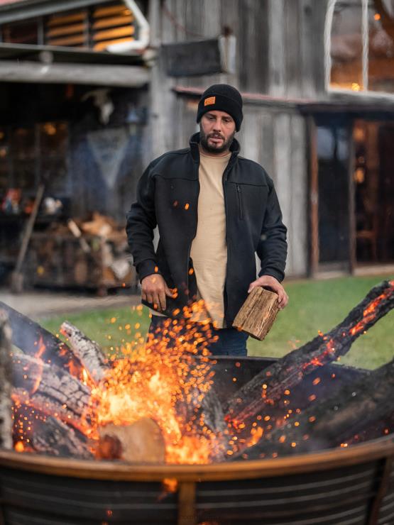 Hommes Volcom noir veste de travail en polaire contrecollée ZJ48F192